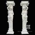Hot Sale Outdoor white marble column with roman lady angel statue